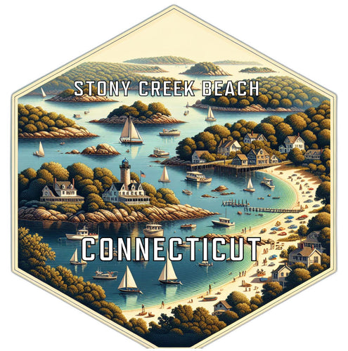 Stony Creek Beach Connecticut Travel Destination Souvenir Vinyl Decal Sticker 2-Inch