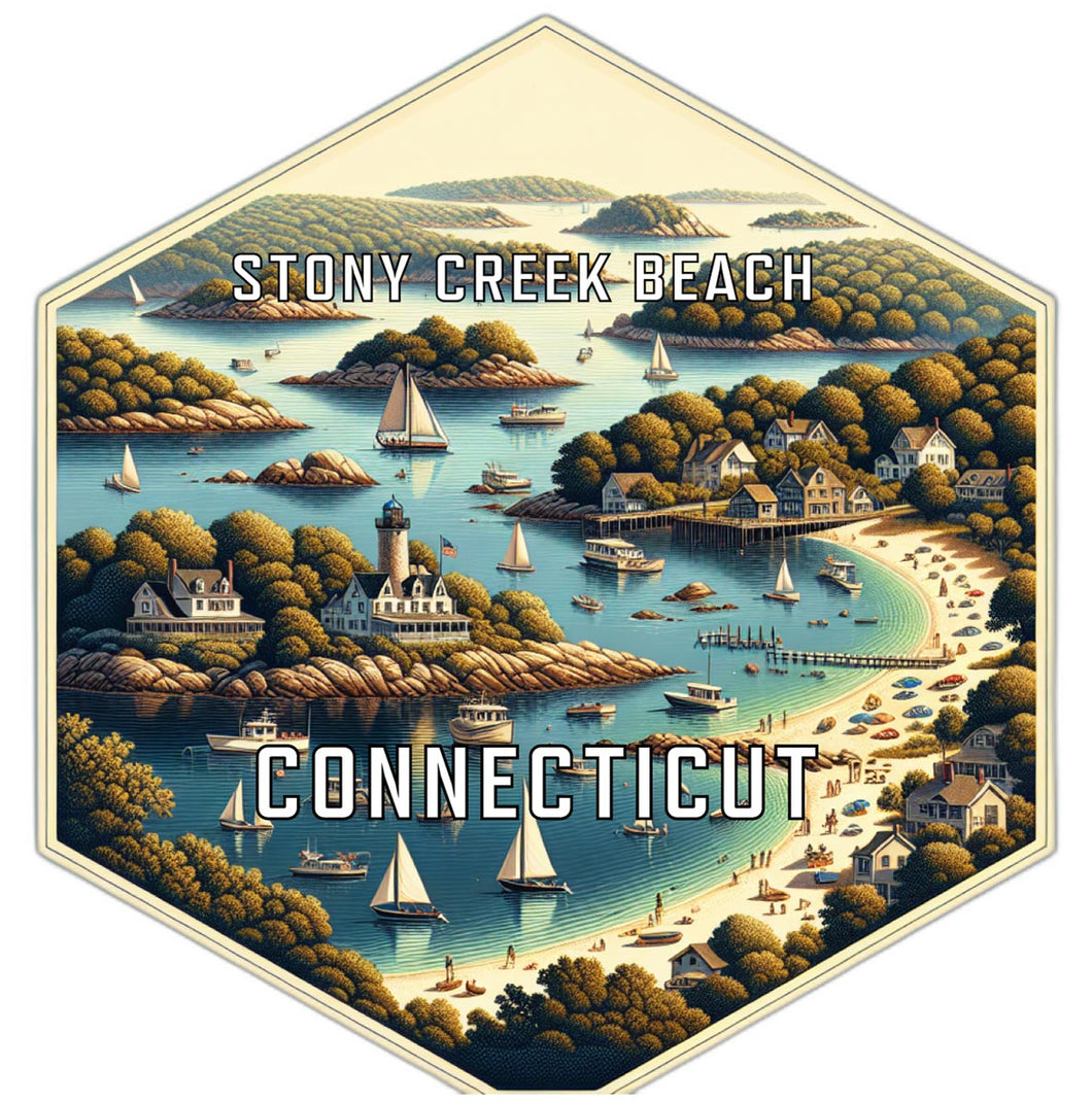 Stony Creek Beach Connecticut Travel Destination Souvenir Vinyl Decal Sticker 2-Inch