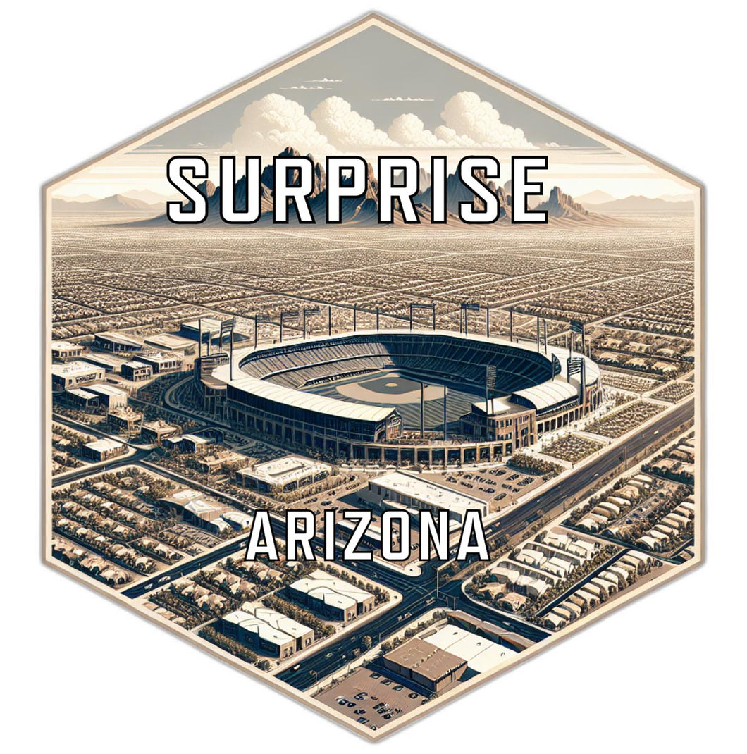 Surprise Arizona Souvenir Travel Destination Die Cut Hexagon Fridge Magnet 2-Inch