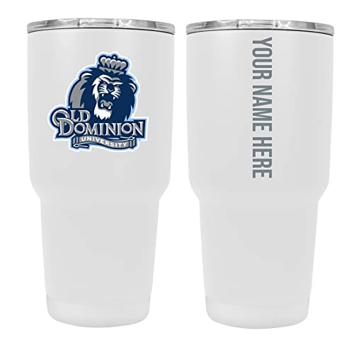 Custom Old Dominion Monarchs White Insulated Tumbler - 24oz Engraved Stainless Steel Travel Mug