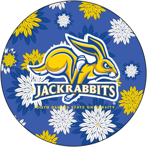 South Dakota State Jackrabbits Round 4-Inch NCAA Floral Love Vinyl Sticker - Blossoming School Spirit Decal