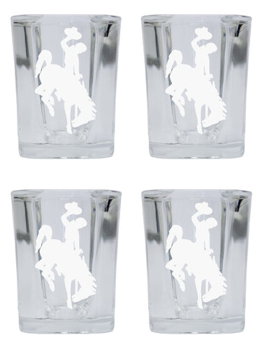 University of Wyoming NCAA Collector's Edition 2oz Square Shot Glass - Laser Etched Logo 4-Pack