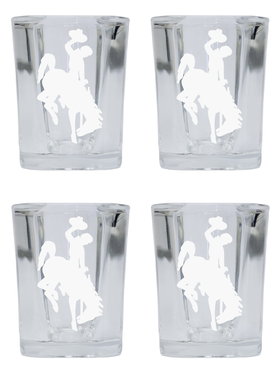 University of Wyoming NCAA Collector's Edition 2oz Square Shot Glass - Laser Etched Logo 4-Pack