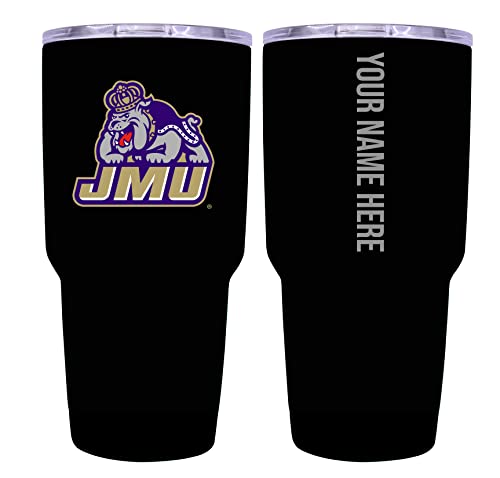 Custom James Madison Dukes Black Insulated Tumbler - 24oz Engraved Stainless Steel Travel Mug