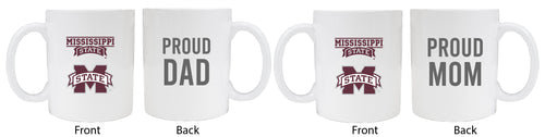 Mississippi State Bulldogs Proud Mom And Dad White Ceramic Coffee Mug 2 pack (White)