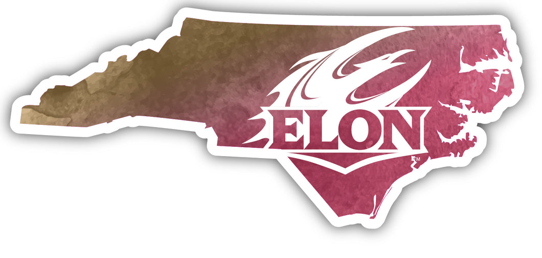 Elon University 2-Inch on one of its sides Watercolor Design NCAA Durable School Spirit Vinyl Decal Sticker