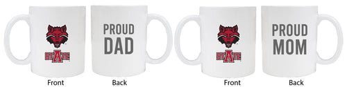 Arkansas State Proud Mom And Dad White Ceramic Coffee Mug 2 pack (White)