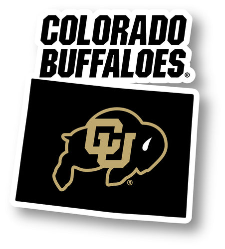 Colorado Buffaloes 4-Inch State Shape NCAA Vinyl Decal Sticker for Fans, Students, and Alumni