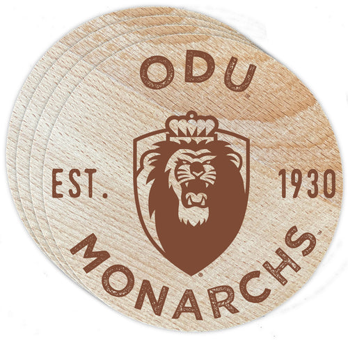 Old Dominion Monarchs Officially Licensed Wood Coasters (4-Pack) - Laser Engraved, Never Fade Design