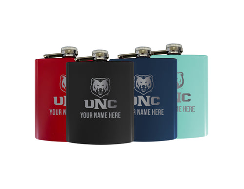 Northern Colorado Bears Officially Licensed Personalized Stainless Steel Flask 7 oz - Custom Text, Matte Finish, Choose Your Color