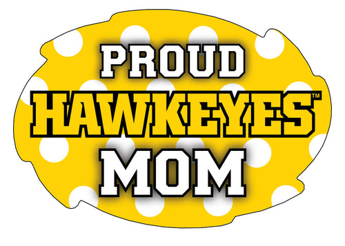 Iowa Hawkeyes 5x6-Inch Swirl Shape Proud Mom NCAA - Durable School Spirit Vinyl Decal Perfect Gift for Mom