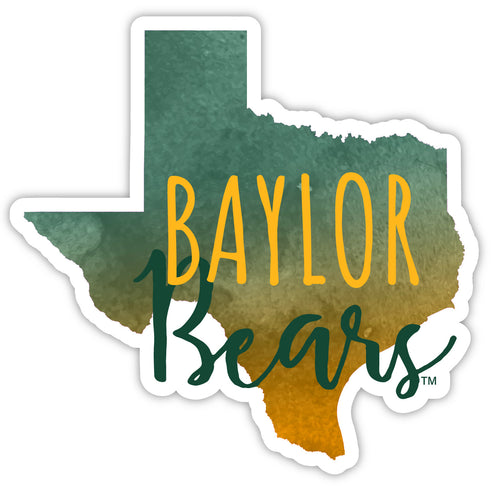 Baylor Bears 2-Inch on one of its sides Watercolor Design NCAA Durable School Spirit Vinyl Decal Sticker