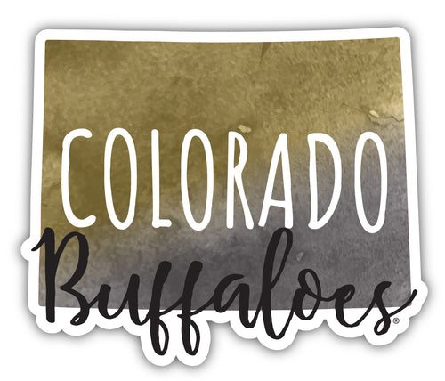 Colorado Buffaloes 2-Inch on one of its sides Watercolor Design NCAA Durable School Spirit Vinyl Decal Sticker