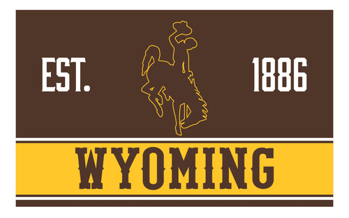 Wyoming Cowboys Wood Sign with Frame