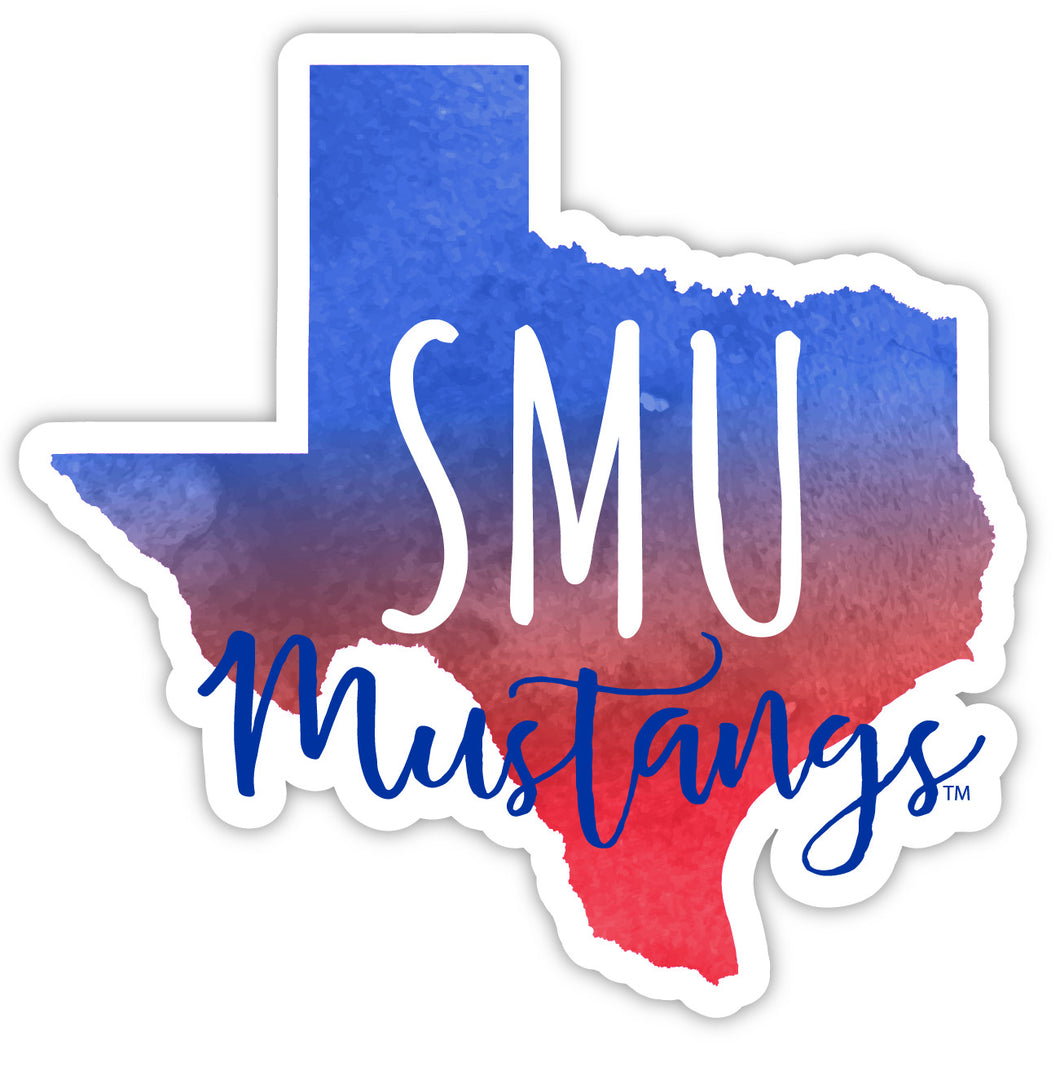 Southern Methodist University 2-Inch on one of its sides Watercolor Design NCAA Durable School Spirit Vinyl Decal Sticker