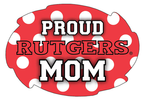 Rutgers Scarlet Knights 5x6-Inch Swirl Shape Proud Mom NCAA - Durable School Spirit Vinyl Decal Perfect Gift for Mom