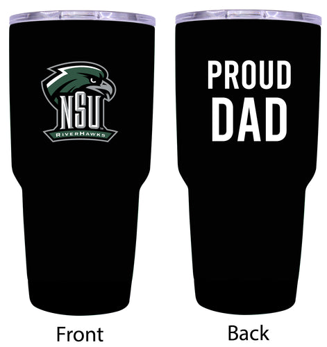 Northeastern State University Riverhawks Proud Dad 24 oz Insulated Stainless Steel Tumbler Black