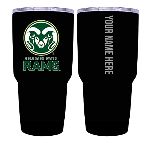 Custom Colorado State Rams Black Insulated Tumbler - 24oz Engraved Stainless Steel Travel Mug