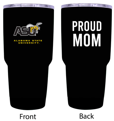 Alabama State University Proud Mom 24 oz Insulated Stainless Steel Tumbler - Black