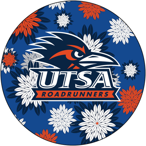 UTSA Road Runners Round 4-Inch NCAA Floral Love Vinyl Sticker - Blossoming School Spirit Decal