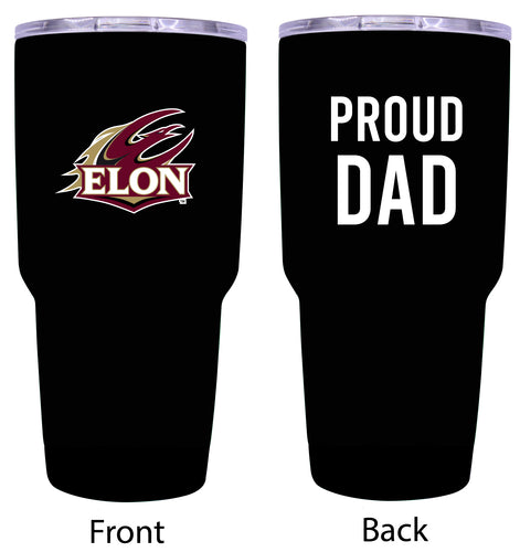 Elon University Proud Dad 24 oz Insulated Stainless Steel Tumbler Black