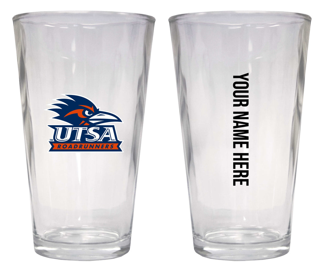 Customizable NCAA UTSA Road Runners 16 oz Pint Glass – Perfect Gift Personalized With your own  or any fan name