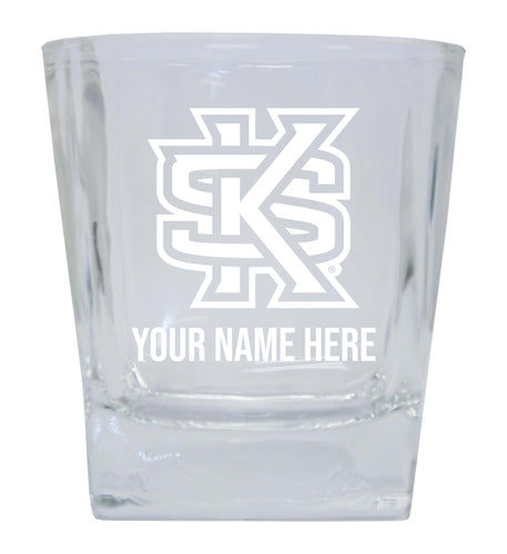 Kennesaw State University  Personalized NCAA Spirit Elegance 10oz Etched Glass Tumbler