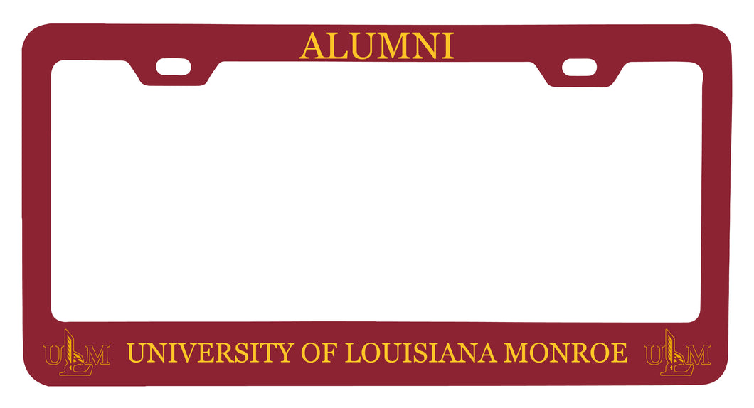 NCAA University of Louisiana Monroe Alumni License Plate Frame - Colorful Heavy Gauge Metal, Officially Licensed