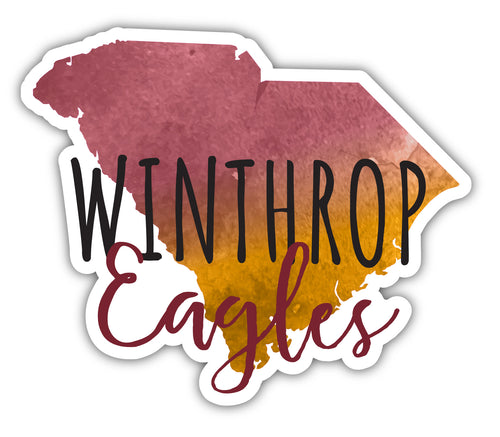 Winthrop University 2-Inch on one of its sides Watercolor Design NCAA Durable School Spirit Vinyl Decal Sticker