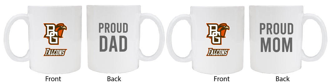 Bowling Green Falcons Proud Mom And Dad White Ceramic Coffee Mug 2 pack (White)