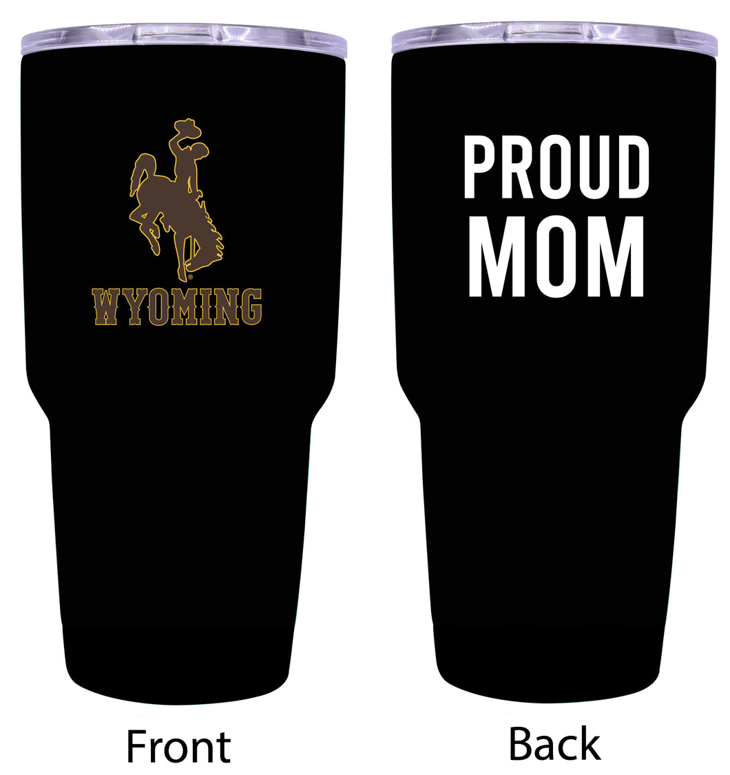 University of Wyoming Proud Mom 24 oz Insulated Stainless Steel Tumbler - Black