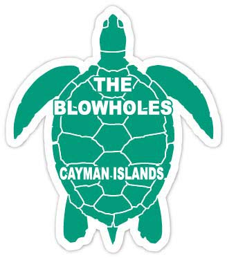 The Blowholes Cayman Islands 4 Inch Green Turtle Shape Decal Sticker