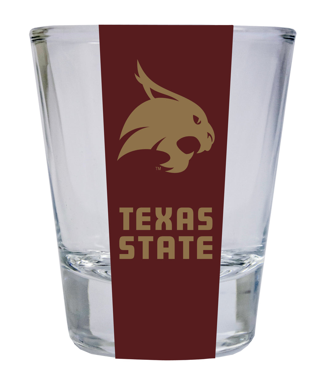 Texas State Bobcats NCAA Legacy Edition 2oz Round Base Shot Glass Clear