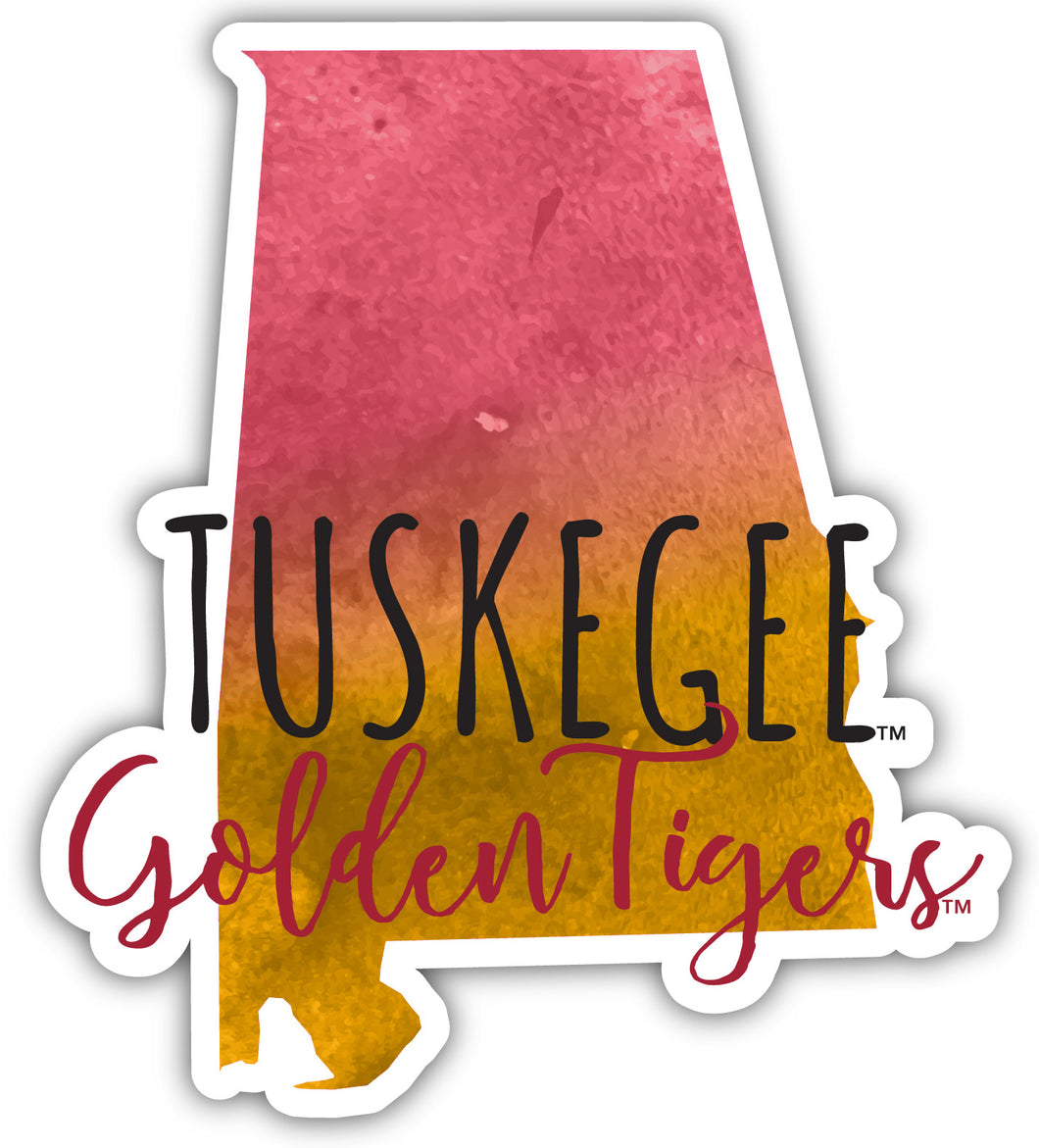 Tuskegee University 2-Inch on one of its sides Watercolor Design NCAA Durable School Spirit Vinyl Decal Sticker