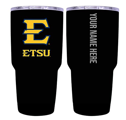 Custom East Tennessee State University Black Insulated Tumbler - 24oz Engraved Stainless Steel Travel Mug