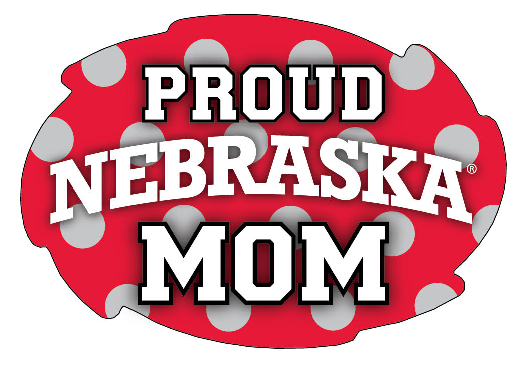 Nebraska Cornhuskers 5x6-Inch Swirl Shape Proud Mom NCAA - Durable School Spirit Vinyl Decal Perfect Gift for Mom