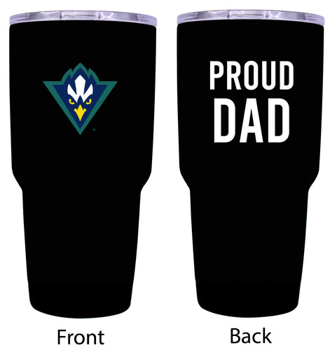 North Carolina Wilmington Seahawks Proud Dad 24 oz Insulated Stainless Steel Tumbler Black