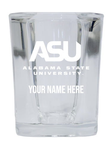 NCAA Alabama State University Personalized 2oz Stemless Shot Glass - Custom Laser Etched 4-Pack