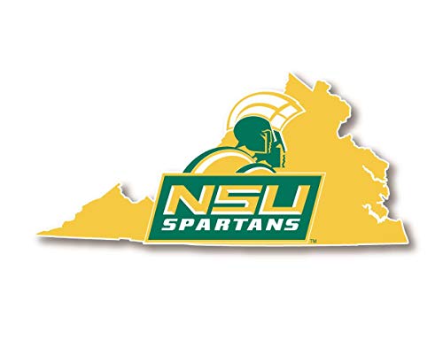 Norfolk State University 4-Inch State Shape 4-Pack NCAA Vinyl Decal Sticker for Fans, Students, and Alumni