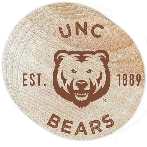 Northern Colorado Bears Officially Licensed Wood Coasters (4-Pack) - Laser Engraved, Never Fade Design