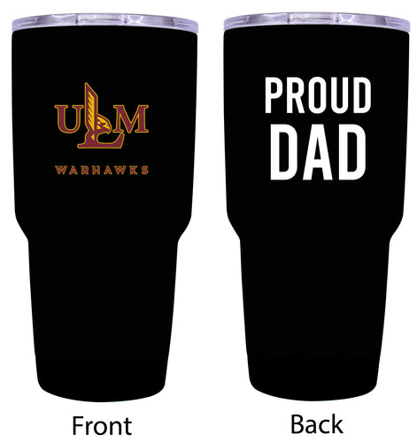 University of Louisiana Monroe Proud Dad 24 oz Insulated Stainless Steel Tumbler Black