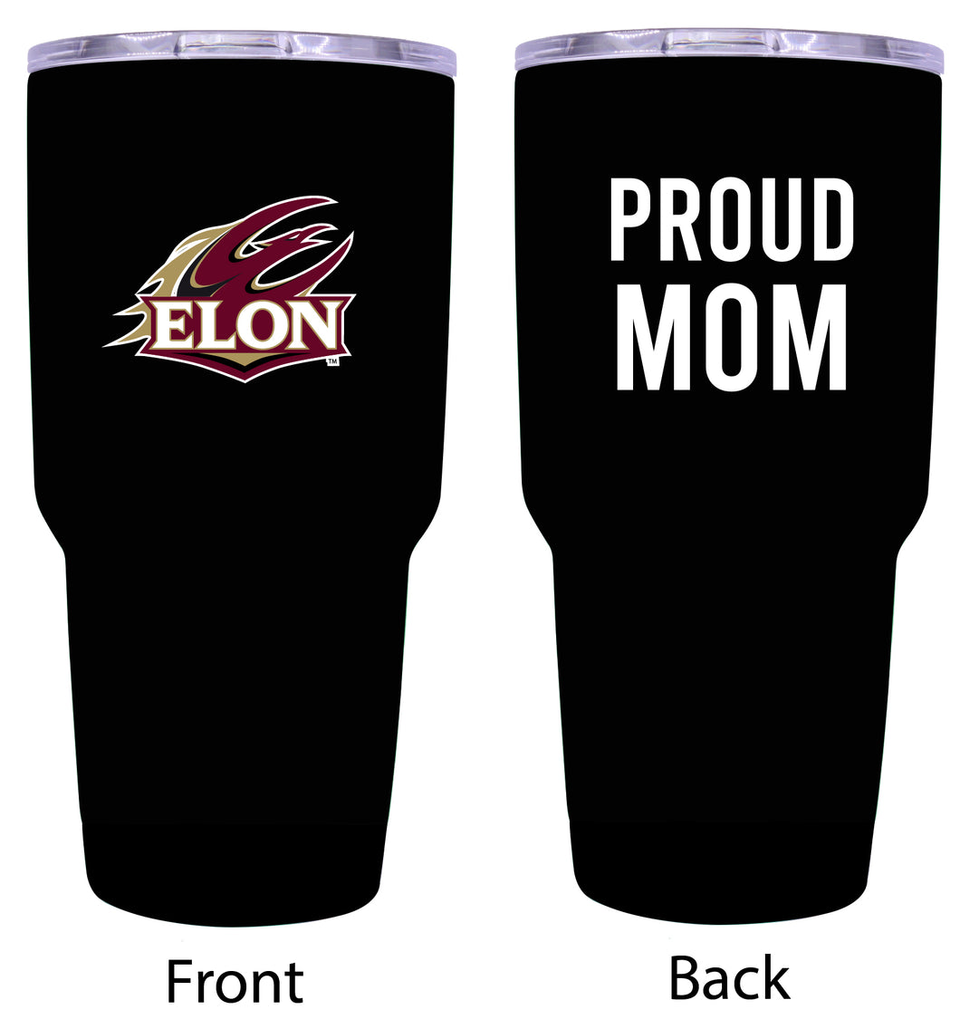 Elon University Proud Mom 24 oz Insulated Stainless Steel Tumbler - Black