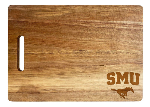 Southern Methodist University Classic Acacia Wood Cutting Board - Small Corner Logo