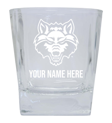 Arkansas State NCAA Spirit Elegance - 5 ozPersonalized With Custom Name Etched Shooter Glass Tumbler 2-Pack