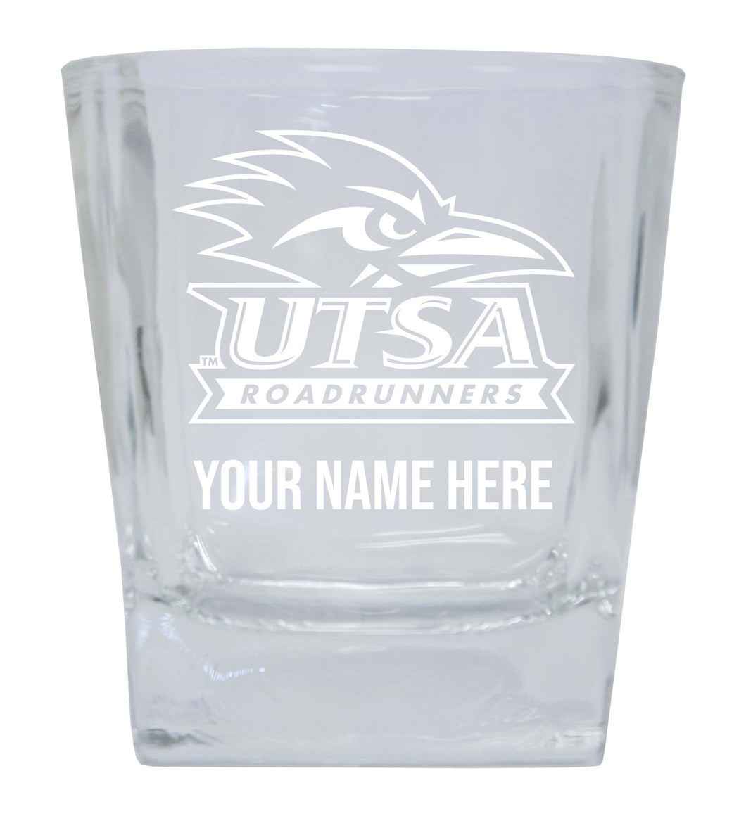 UTSA Road Runners  Personalized NCAA Spirit Elegance 10oz Etched Glass Tumbler