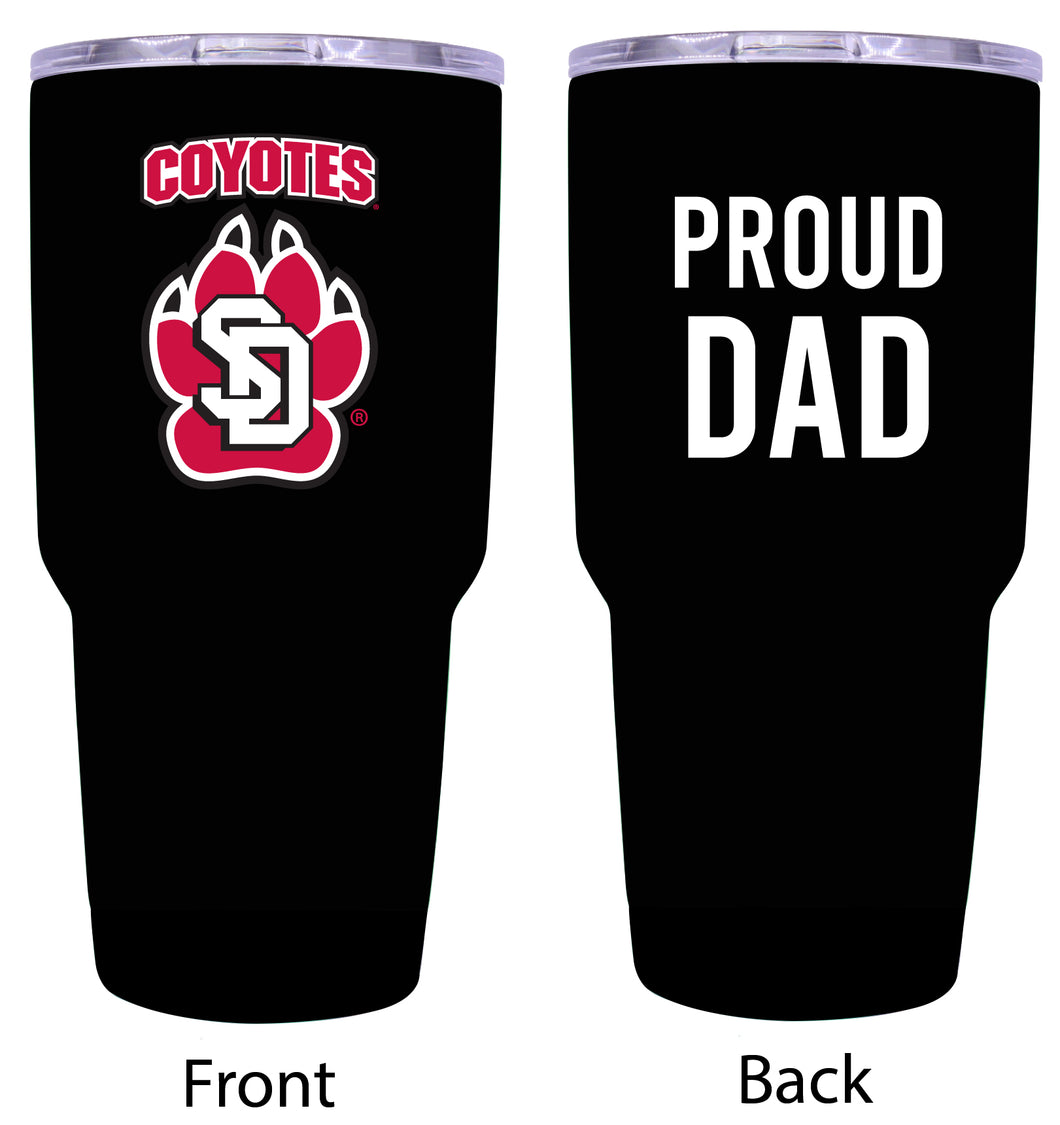 South Dakota Coyotes Proud Dad 24 oz Insulated Stainless Steel Tumbler Black