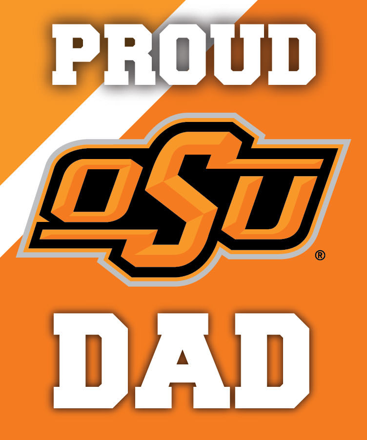 Oklahoma State Cowboys 5x6-Inch Proud Dad NCAA - Durable School Spirit Vinyl Decal Perfect Gift for Dad