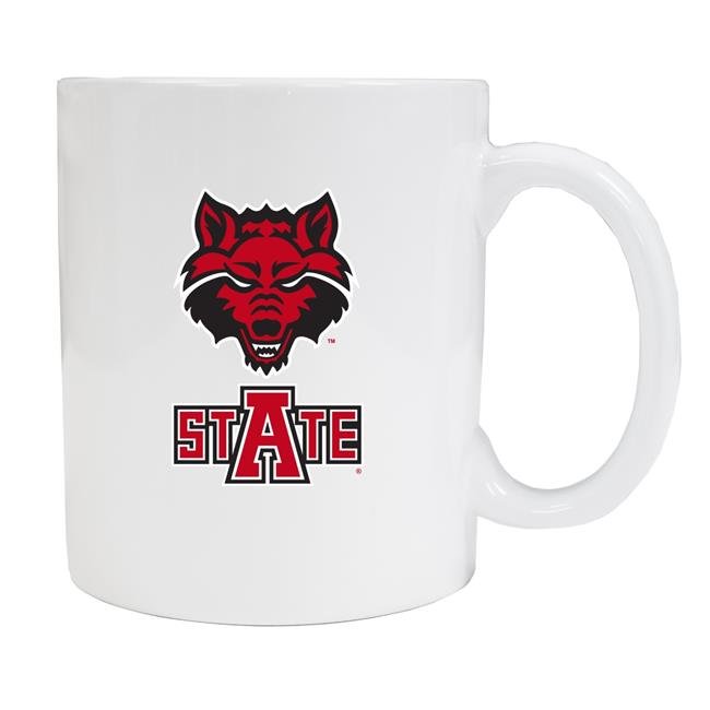 Arkansas State White Ceramic NCAA Fan Mug 2-Pack (White)