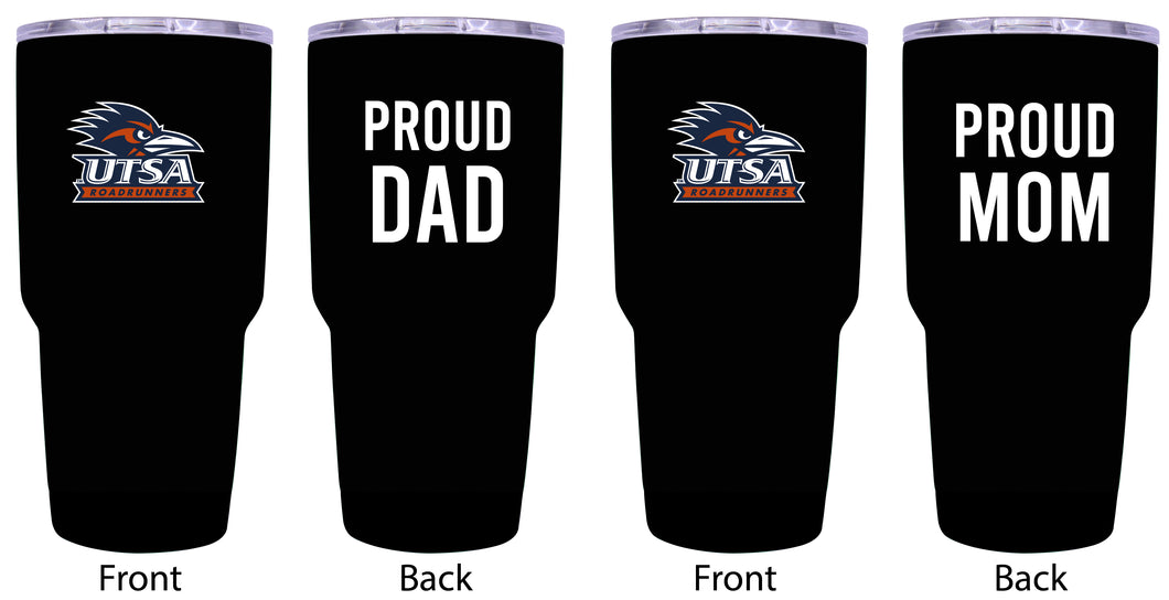 UTSA Road Runners Proud Parent 24 oz Insulated Tumblers Set - Black, Mom & Dad Edition