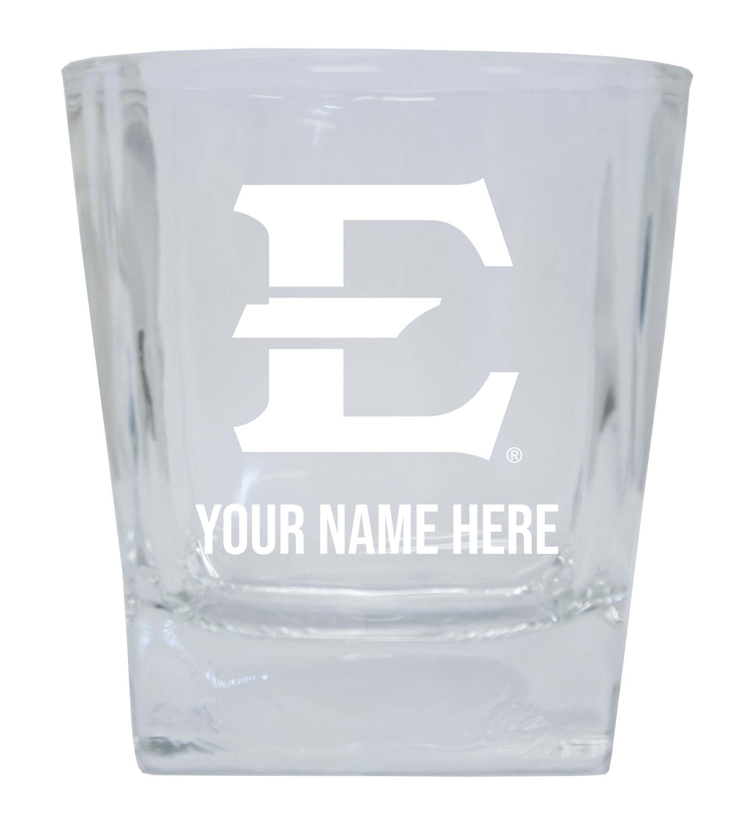 East Tennessee State University 2-Pack Personalized NCAA Spirit Elegance 10oz Etched Glass Tumbler